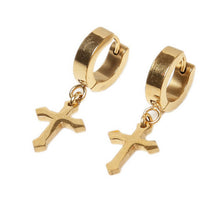 Ear Accessories 4Colors s Titanium Steel Ear Clip Women Men Cross Shaped Ear Stud Earrings EF8