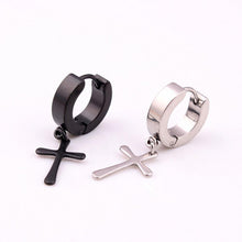 Ear Accessories 4Colors s Titanium Steel Ear Clip Women Men Cross Shaped Ear Stud Earrings EF8
