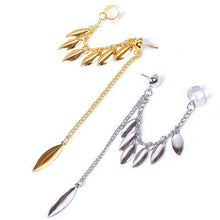 Ear Clip Personality Metal Leaf Single Tassel Earrings Cuffs For Women   Girls Clip On The Ears Ear Cuff Jewelry  EF8