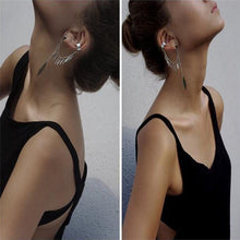 Ear Clip Personality Metal Leaf Single Tassel Earrings Cuffs For Women   Girls Clip On The Ears Ear Cuff Jewelry  EF8