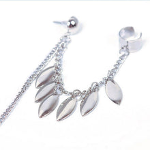 Ear Clip Personality Metal Leaf Single Tassel Earrings Cuffs For Women   Girls Clip On The Ears Ear Cuff Jewelry  EF8