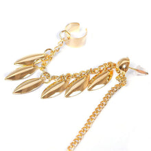 Ear Clip Personality Metal Leaf Single Tassel Earrings Cuffs For Women   Girls Clip On The Ears Ear Cuff Jewelry  EF8