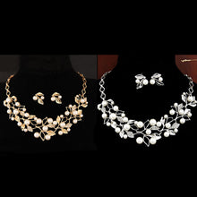 Earrings Necklaces Jewelry Sets Elegant Necklace cherry crystal Earrings Silver Plate Imitation Pearl Beads FO EF8