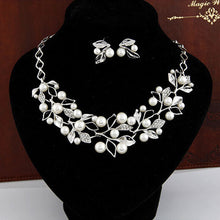 Earrings Necklaces Jewelry Sets Elegant Necklace cherry crystal Earrings Silver Plate Imitation Pearl Beads FO EF8
