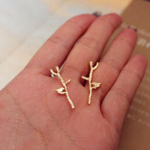 Elegant Bird Tree Branch Shaped Alloy Woman Earrings Gold Sliver Plated Jewelry Accessories EF8