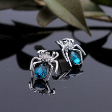 Elegant Crystal Zircon Spider Stud Earrings Women Jewelry 6 Colors Chic Rhinestone Insect Earrings EF8