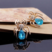 Elegant Crystal Zircon Spider Stud Earrings Women Jewelry 6 Colors Chic Rhinestone Insect Earrings EF8