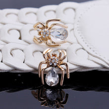 Elegant Crystal Zircon Spider Stud Earrings Women Jewelry 6 Colors Chic Rhinestone Insect Earrings EF8