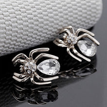 Elegant Crystal Zircon Spider Stud Earrings Women Jewelry 6 Colors Chic Rhinestone Insect Earrings EF8