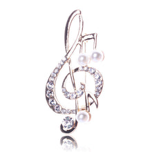 Elegant Music Note High-Grade Lovely Crystal Brooch Jewelry Rhinestone Pin  EF8