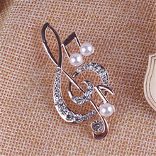 Elegant Music Note High-Grade Lovely Crystal Brooch Jewelry Rhinestone Pin  EF8