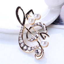 Elegant Music Note High-Grade Lovely Crystal Brooch Jewelry Rhinestone Pin  EF8