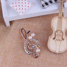 Elegant Music Note High-Grade Lovely Crystal Brooch Jewelry Rhinestone Pin  EF8