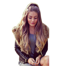 Elegant faux fur coat Women VSleeve Thick Warm Faux Fur Collar Coat Outerwear Long Hair Leather Jacket Ladies Parka Overcoat EF8