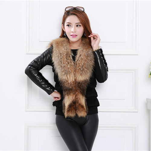 Elegant faux fur coat Women VSleeveless Thick Warm Faux Fur Collar Coat Outerwear Long Hair Jacket Waistcoat Ladies Jacket EF8