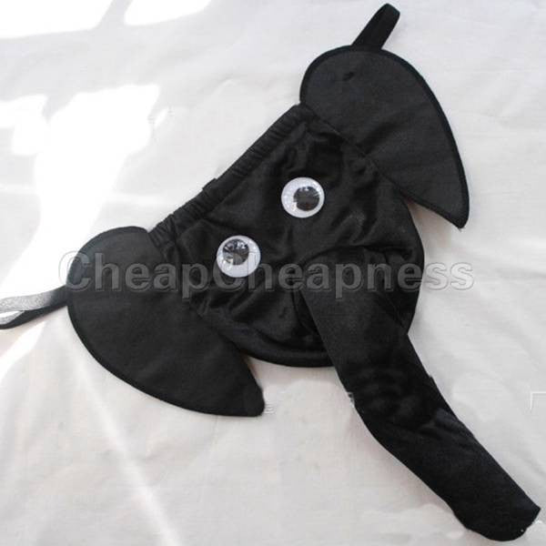 Elephant Thong Men G-String Thong Novelty Sexy Leopard Black Red Penis Pouch Underwear EF8