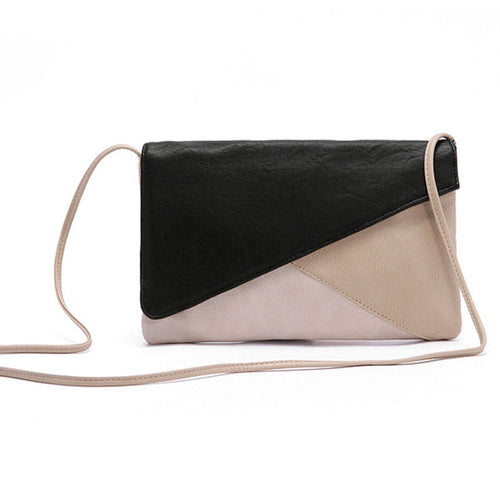 European and American Women Handbag Fashion Patchwork Lady Clutches Panelled PU Leather Solid Shoulder Bags Envelope EF8