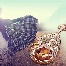 Exaggerated Long Sweater Necklaces Jewelry For Women 18k Gold Crystal Teardrop Ear Of Wheat Pendant Necklaces EF8