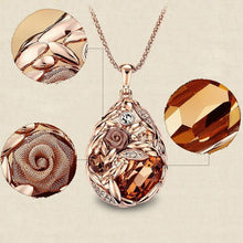 Exaggerated Long Sweater Necklaces Jewelry For Women 18k Gold Crystal Teardrop Ear Of Wheat Pendant Necklaces EF8