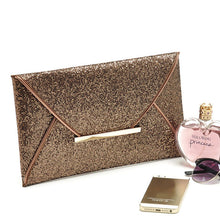 Charming Women Evening Party Bags Gold Sequins Bag Purse Clutch Handbags Envelope Pattern Shiny Purse Bolsas EF8