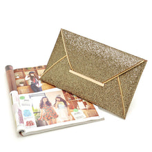Charming Women Evening Party Bags Gold Sequins Bag Purse Clutch Handbags Envelope Pattern Shiny Purse Bolsas EF8