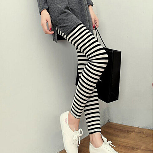 Elegant Fashion Ladies High Waist Pants Printed Stretch nine Points Leggings Women Trousers Top EF8