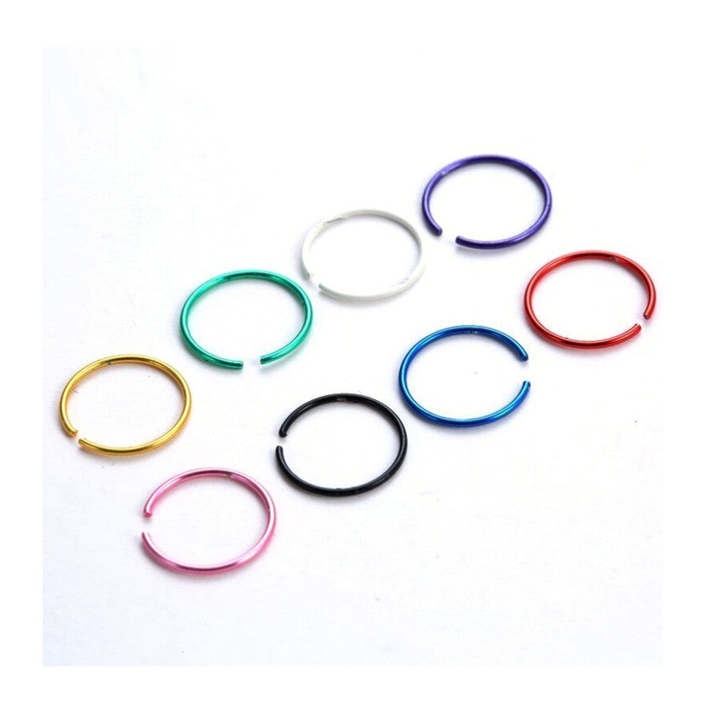 Fake Piercing Bijoux Medical Nostril Titanium Nose Hoop Nose Rings Clip On Nose Ring Body Jewelry For Women 40pcs 1Box EF8