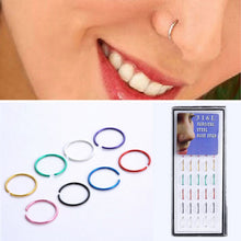 Fake Piercing Bijoux Medical Nostril Titanium Nose Hoop Nose Rings Clip On Nose Ring Body Jewelry For Women 40pcs 1Box EF8
