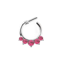 Fake Septum Clicker Hanger Clip On Jewelry Rhinestone Petal Nose Hoop Nose Rings s Body Piercing Jewelry EF8