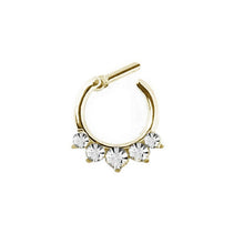Fake Septum Clicker Hanger Clip On Jewelry Rhinestone Petal Nose Hoop Nose Rings s Body Piercing Jewelry EF8