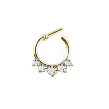 Fake Septum Clicker Hanger Clip On Jewelry Rhinestone Petal Nose Hoop Nose Rings s Body Piercing Jewelry EF8