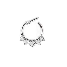 Fake Septum Clicker Hanger Clip On Jewelry Rhinestone Petal Nose Hoop Nose Rings s Body Piercing Jewelry EF8