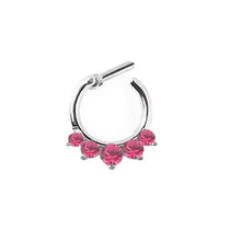 Fake Septum Clicker Hanger Clip On Jewelry Rhinestone Petal Nose Hoop Nose Rings s Body Piercing Jewelry EF8