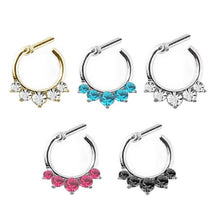 Fake Septum Clicker Hanger Clip On Jewelry Rhinestone Petal Nose Hoop Nose Rings s Body Piercing Jewelry EF8