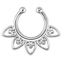 Fake Septum Clicker Non Piercing Hanger Clip On Jewelry Alloy Heart Nose Hoop Nose Rings S Body Piercing Jewelry EF8