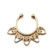 Fake Septum Clicker Non Piercing Hanger Clip On Jewelry Alloy Heart Nose Hoop Nose Rings S Body Piercing Jewelry EF8