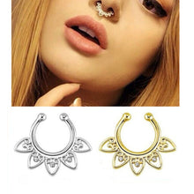 Fake Septum Clicker Non Piercing Hanger Clip On Jewelry Alloy Heart Nose Hoop Nose Rings S Body Piercing Jewelry EF8