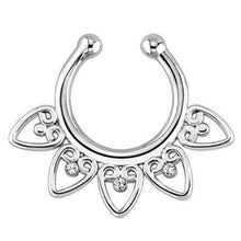 Fake Septum Clicker Non Piercing Hanger Clip On Jewelry Alloy Heart Nose Hoop Nose Rings S Body Piercing Jewelry EF8