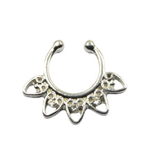 Fake Septum Clicker Non Piercing Hanger Clip On Jewelry Alloy Heart Nose Hoop Nose Rings S Body Piercing Jewelry EF8