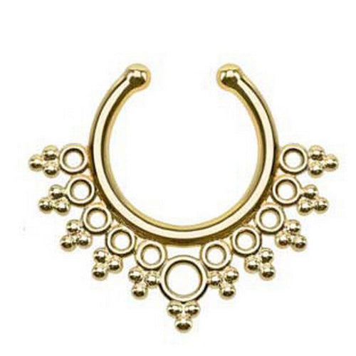 Fake Septum Clicker Non Piercing Hanger Clip On Jewelry Piercing Jewelry s Pierced Round Nose Hoop Nose Rings EF8