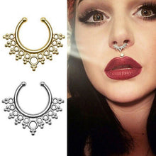 Fake Septum Clicker Non Piercing Hanger Clip On Jewelry Piercing Jewelry s Pierced Round Nose Hoop Nose Rings EF8