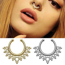 Fake Septum Clicker Non Piercing Hanger Clip On Jewelry Piercing Jewelry s Pierced Round Nose Hoop Nose Rings EF8