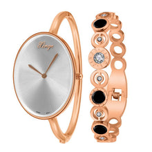 Famous Women Rose Gold Silver Rhinestone Bangle Watch And Bracelet Set Women Ladies Casual Quartz Watch D3677 EF8