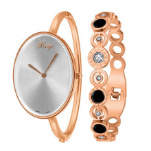 Famous Women Rose Gold Silver Rhinestone Bangle Watch And Bracelet Set Women Ladies Casual Quartz Watch D3677 EF8