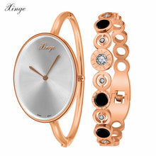 Famous Women Rose Gold Silver Rhinestone Bangle Watch And Bracelet Set Women Ladies Casual Quartz Watch D3677 EF8