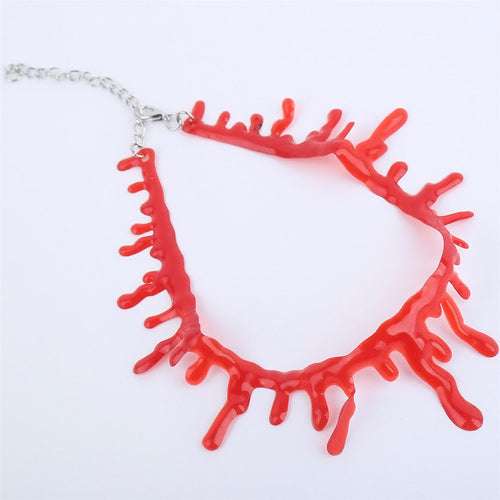 Fancy Dress Fun Joke Choker Halloween Horror Party Accessories For Women Men s Novelty Punk Red Blood Drip Necklace EF8
