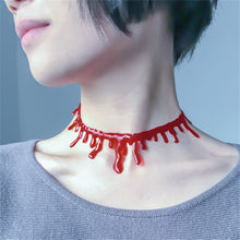 Fancy Dress Fun Joke Choker Halloween Horror Party Accessories For Women Men s Novelty Punk Red Blood Drip Necklace EF8