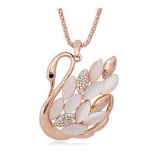 Min  order $10 Opal cat crystal rhinestone elegant Swan Necklace for women collar  Nice gift for girls EF8