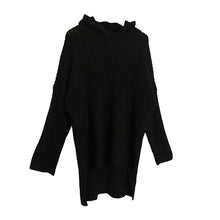 Casual Loose Long Batwing Sleeve Sweater Women Hooded Pullovers Irregular Sweaters Knitted Streetwear 2Color EF8