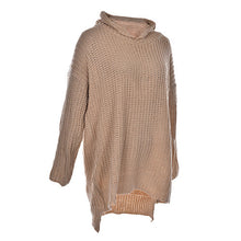 Casual Loose Long Batwing Sleeve Sweater Women Hooded Pullovers Irregular Sweaters Knitted Streetwear 2Color EF8